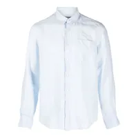 vilebrequin chemise caroubis en lin - bleu