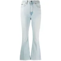 polo ralph lauren jean crop à taille haute - bleu
