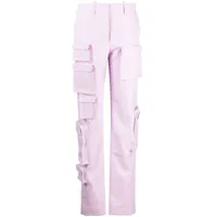 off-white pantalon cargo à taille haute - violet