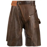 jw anderson twisted leather shorts - marron