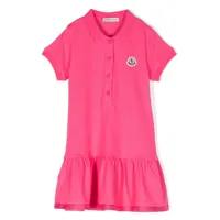 moncler enfant robe-polo à patch logo poitrine - rose