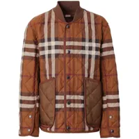 burberry veste matelassée à motif vintage check - marron