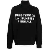 liberal youth ministry pull en maille intarsia à col roulé - noir