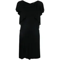 chanel pre-owned robe courte à design drapé - noir