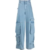 gcds jean ample à poches cargo - bleu