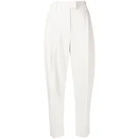 brunello cucinelli pantalon de tailleur court à taille haute - blanc