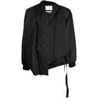 yoshiokubo veste bomber à design asymétrique - noir