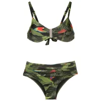 lygia & nanny bikini anne à imprimé feuillage - vert