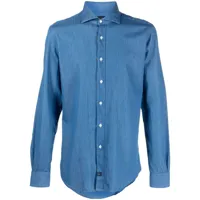fay chemise à effet jean - bleu