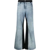 patrizia pepe jean ample à design bicolore - bleu
