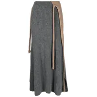 ottolinger jupe nervurée à design superposé - gris