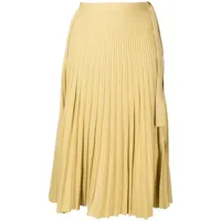 3.1 phillip lim jupe mi-longue en laine mélangée à plis - jaune