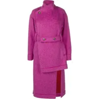 issey miyake manteau croisé à design à empiècements - rose