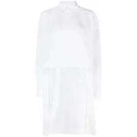 plan c chemise en coton à ourlet asymétrique - blanc