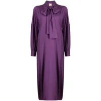 paula robe mi-longue à détail de foulard - violet