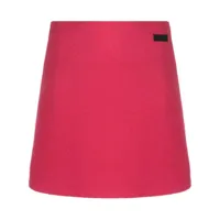 ganni jupe crayon à patch logo - rose