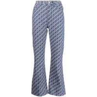 stella mccartney jean à motif géométrique - bleu