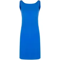 christian dior pre-owned robe drapée à design sans manches (années 2010) - bleu