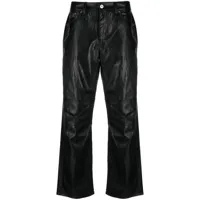 our legacy pantalon en cuir artificiel à coupe droite - noir