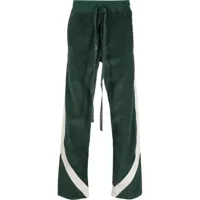 rhude pantalon de jogging en velours côtelé à rayures - vert