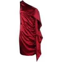 p.a.r.o.s.h. robe courte asymétrique à fronces - rouge
