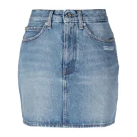 off-white minijupe en jean à taille haute - bleu