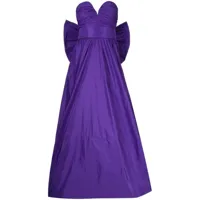 bambah robe longue en soie à nœud oversize - violet