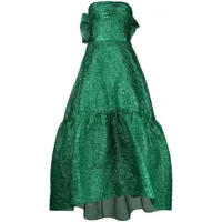 bambah robe longue à volants superposés - vert