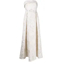 bambah robe veronica à design métallisé - blanc