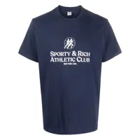 sporty & rich t-shirt en coton à imprimé athletic club - bleu
