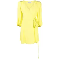 p.a.r.o.s.h. robe courte à taille nouée - jaune