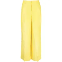 p.a.r.o.s.h. pantalon droit à plis marqués - jaune