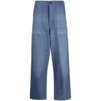 polo ralph lauren jean ample à taille haute - bleu