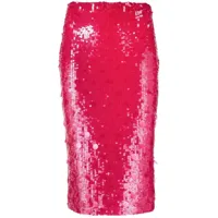 p.a.r.o.s.h. jupe crayon à sequins brodés - rose