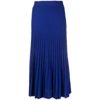 p.a.r.o.s.h. jupe mi-longue à design plissé - bleu