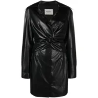 nanushka robe courte marto en cuir artificiel - noir