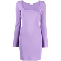 p.a.r.o.s.h. robe courte abito à manchettes évasées - violet