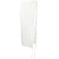 rejina pyo jupe mi-longue à volants - blanc
