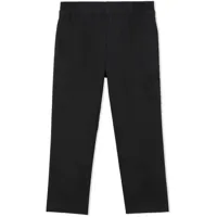 burberry kids pantalon en coton à logo brodé - noir