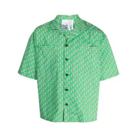 natasha zinko chemise en coton à logo imprimé - vert