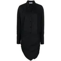the attico robe-chemise à ourlet asymétrique - noir