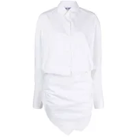the attico robe-chemise à fronces - blanc