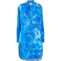 marni robe-chemise à fleurs - bleu