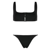 off-white bikini zippé à logo imprimé - noir