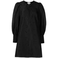 ganni robe courte en jacquard - noir