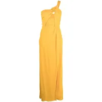 patrizia pepe robe longue à design à une épaule - orange