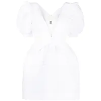 shushu/tong robe bordée de dentelle à coupe courte - blanc