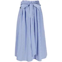 philipp plein jupe mi-longue à rayures - bleu