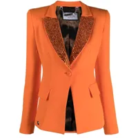 philipp plein blazer cintré à simple boutonnage - orange