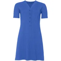 eres robe courte à design nervuré - bleu